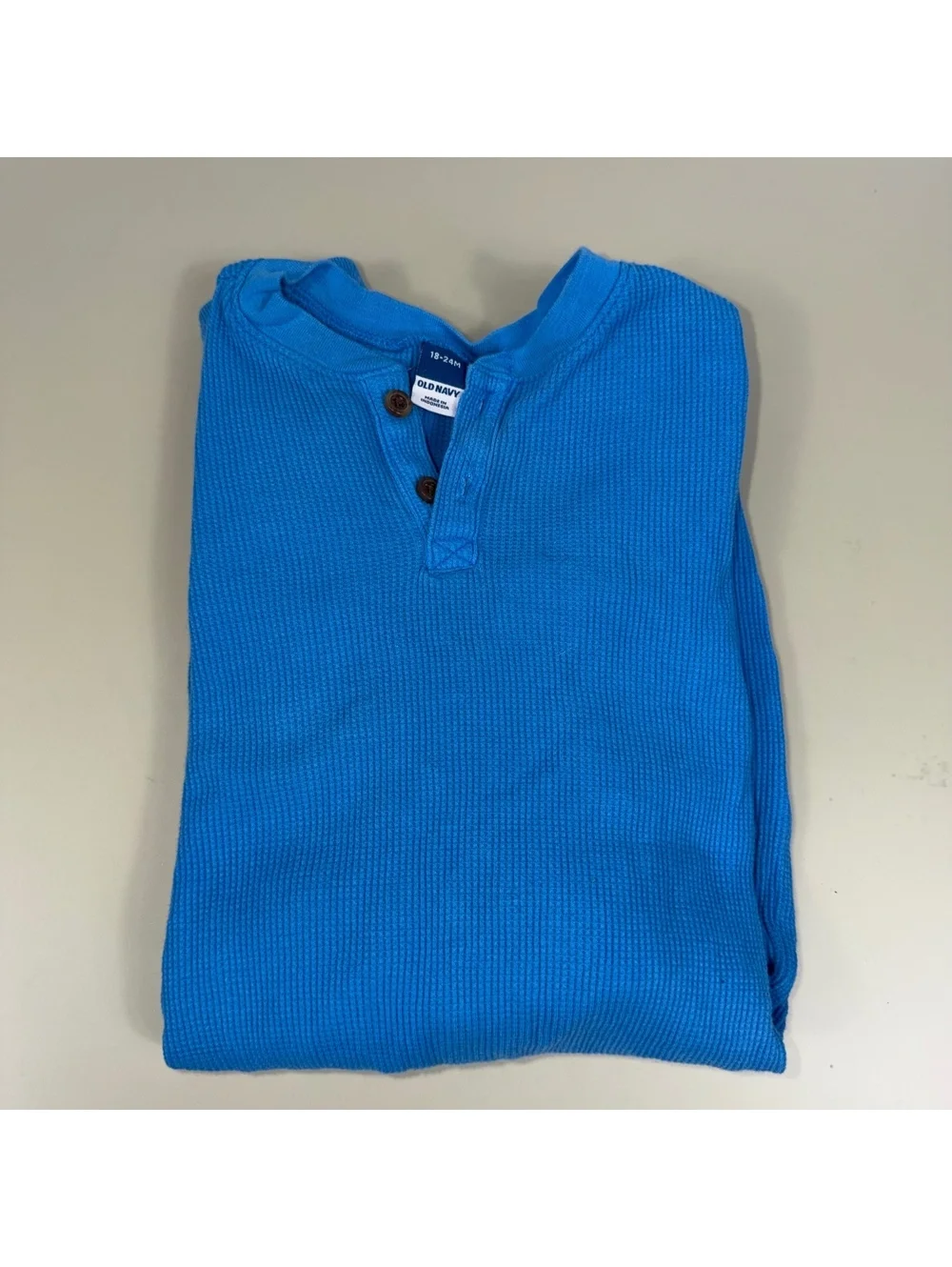 Old Navy Boys 18-24M Blue Waffle Knit One Piece